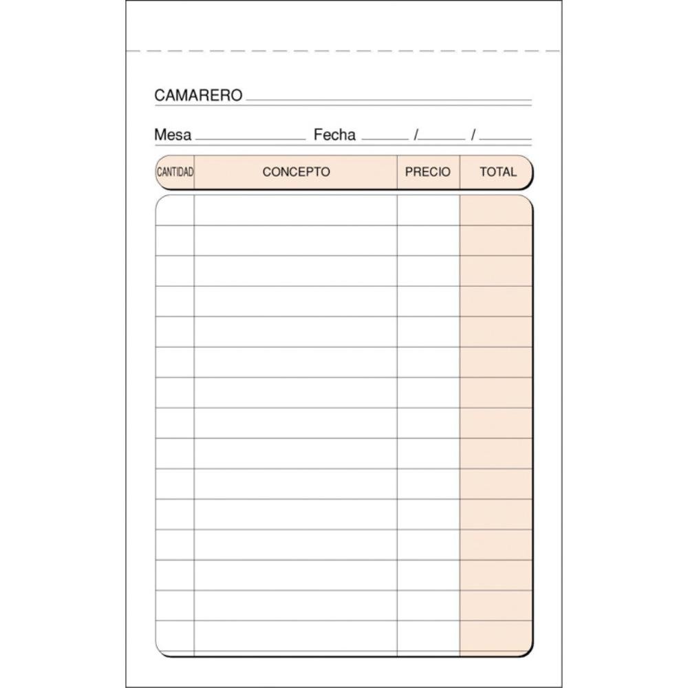 Talonario Camareros Plus Office 88 x 135 mm Duplicado 50 Juegos