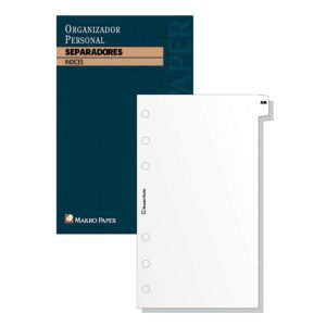 Separadores Agenda Plus Office 6 Taladros y 20 Hojas 5" 77 x 127 mm