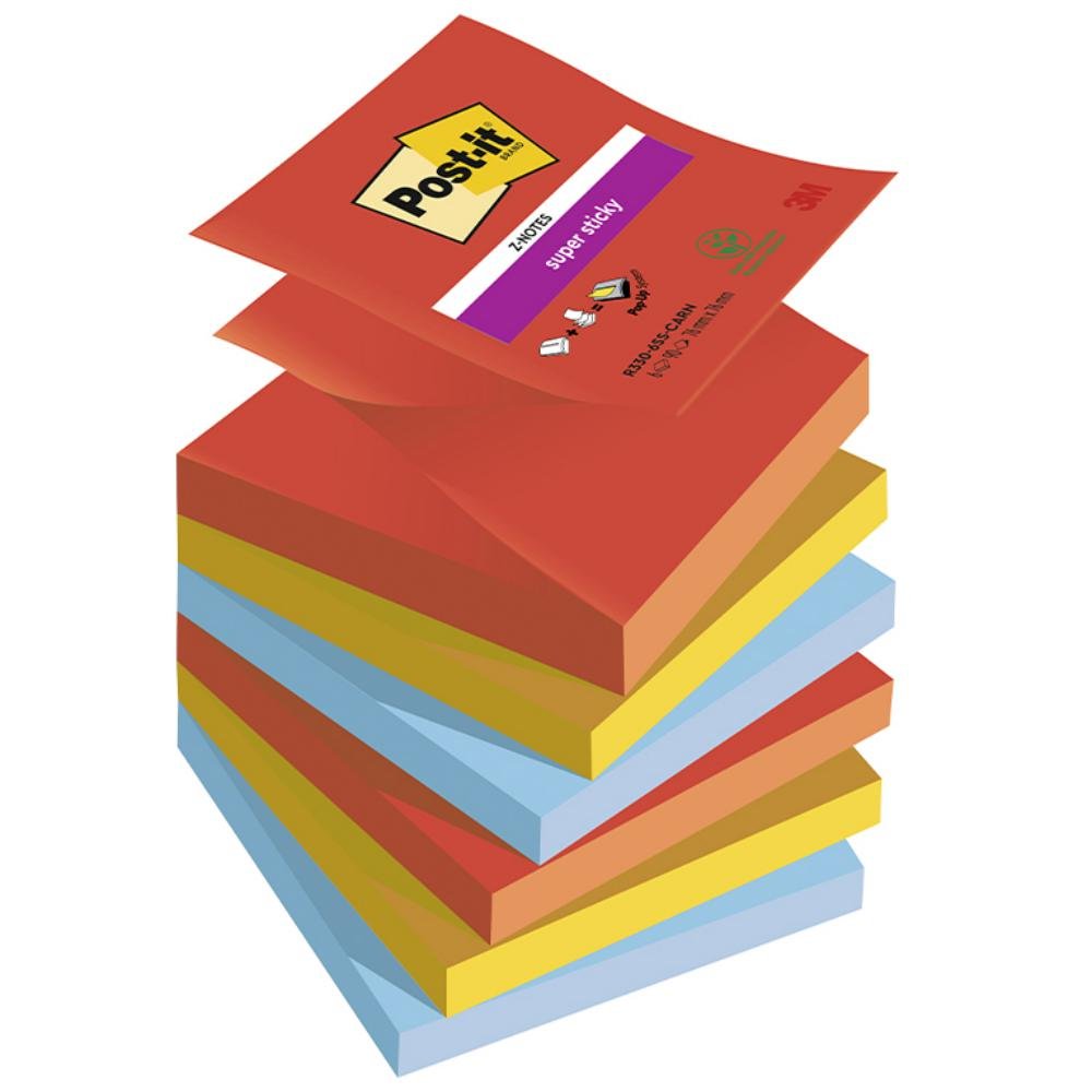 Bloc Notas Adhesivas Z-Notes Post-It 76 x 76 mm Bora Bora 540 Hojas
