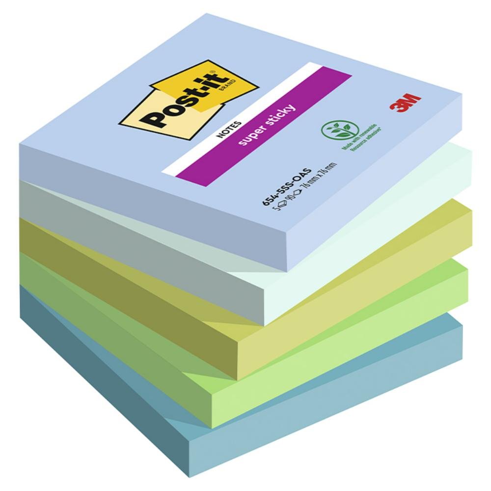 Bloc Notas Adhesivas Post-It 76 x 76mm Oasis 540 Hojas