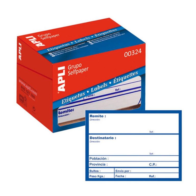 Etiquetas de Envío Rellenar Datos Apli 82 x 109 mm 200 ud.