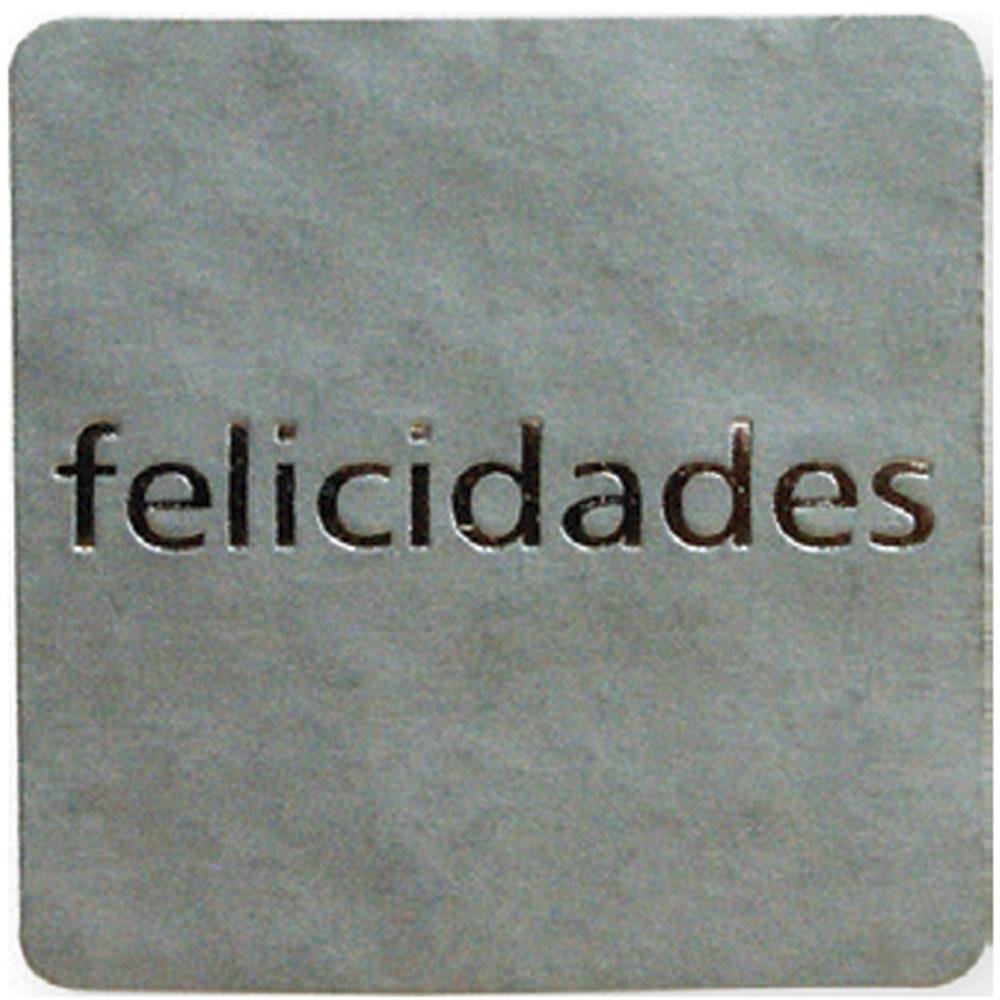 Etiquetas Adhesivas Felicidades Plata Rollo 500 ud.
