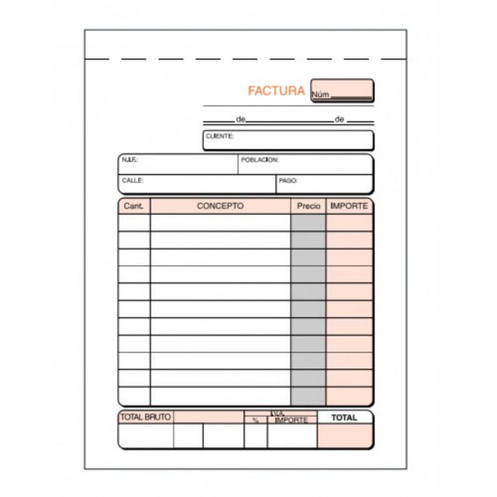 Talonario Facturas Plus Office Natural 109 x 153 mm Triplicado 50 Juegos
