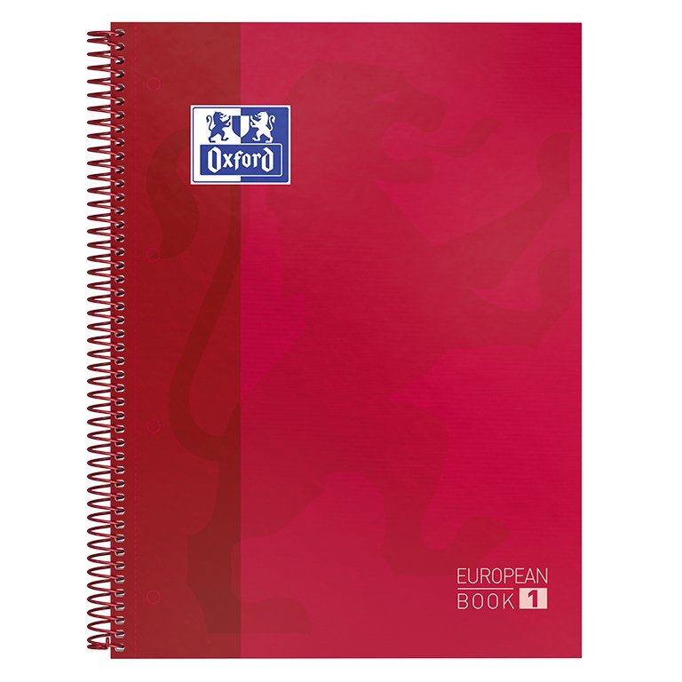 Bloc Espiral Oxford A4+ Tapa Extradura 80 Hojas Cuadrícula 5 mm Rojo