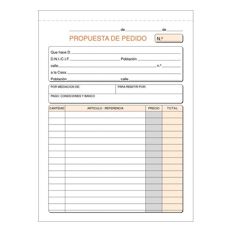 Talonario Pedidos Plus Office 145 x 207 mm Triplicado 50 Juegos