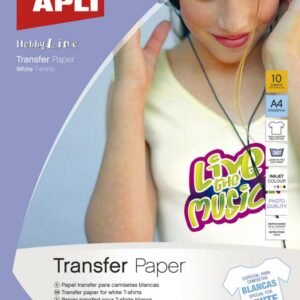 Papel Transfer A4 Apli Tejidos Blancos 10 Hojas