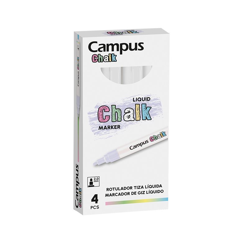 Rotuladores Tiza Líquida Campus Chalk Blanco 4 ud.