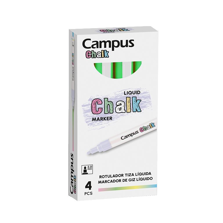 Rotuladores Tiza Líquida Campus Chalk Verde Neón 4 ud.
