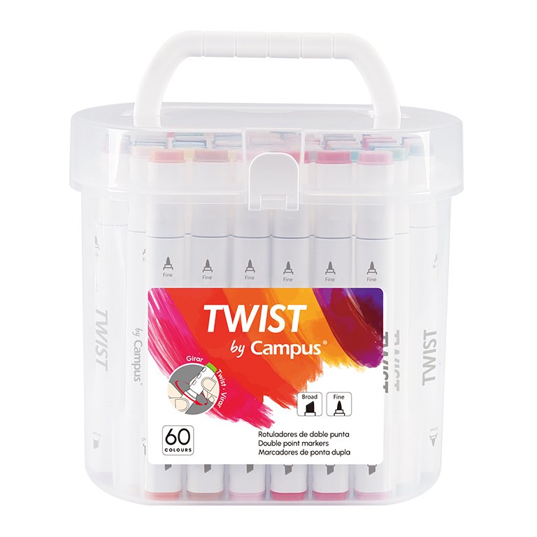 Rotuladores Doble Punta Campus University Twist 60 Colores