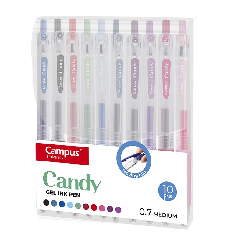 Bolígrafo Tinta Gel Campus Candy Estuche 10 ud.