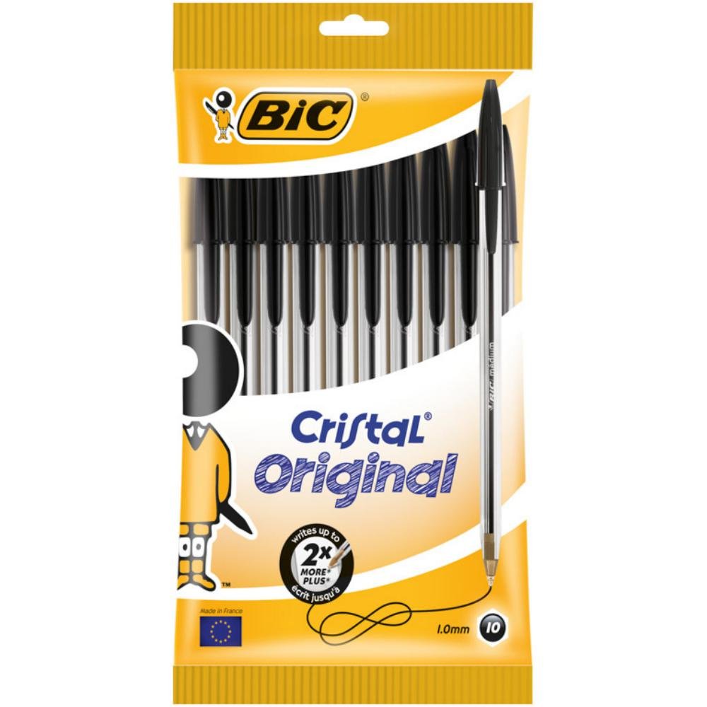 Bolígrafo Tinta Aceite Bic Cristal Original Negro Blíster 10 ud.