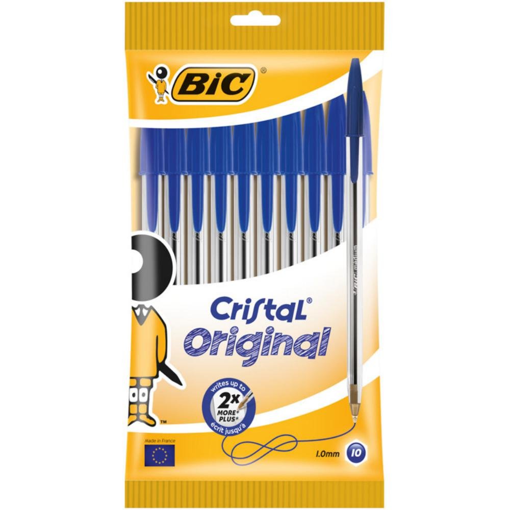 Bolígrafo Tinta Aceite Bic Cristal Original Azul Blíster 10 ud.