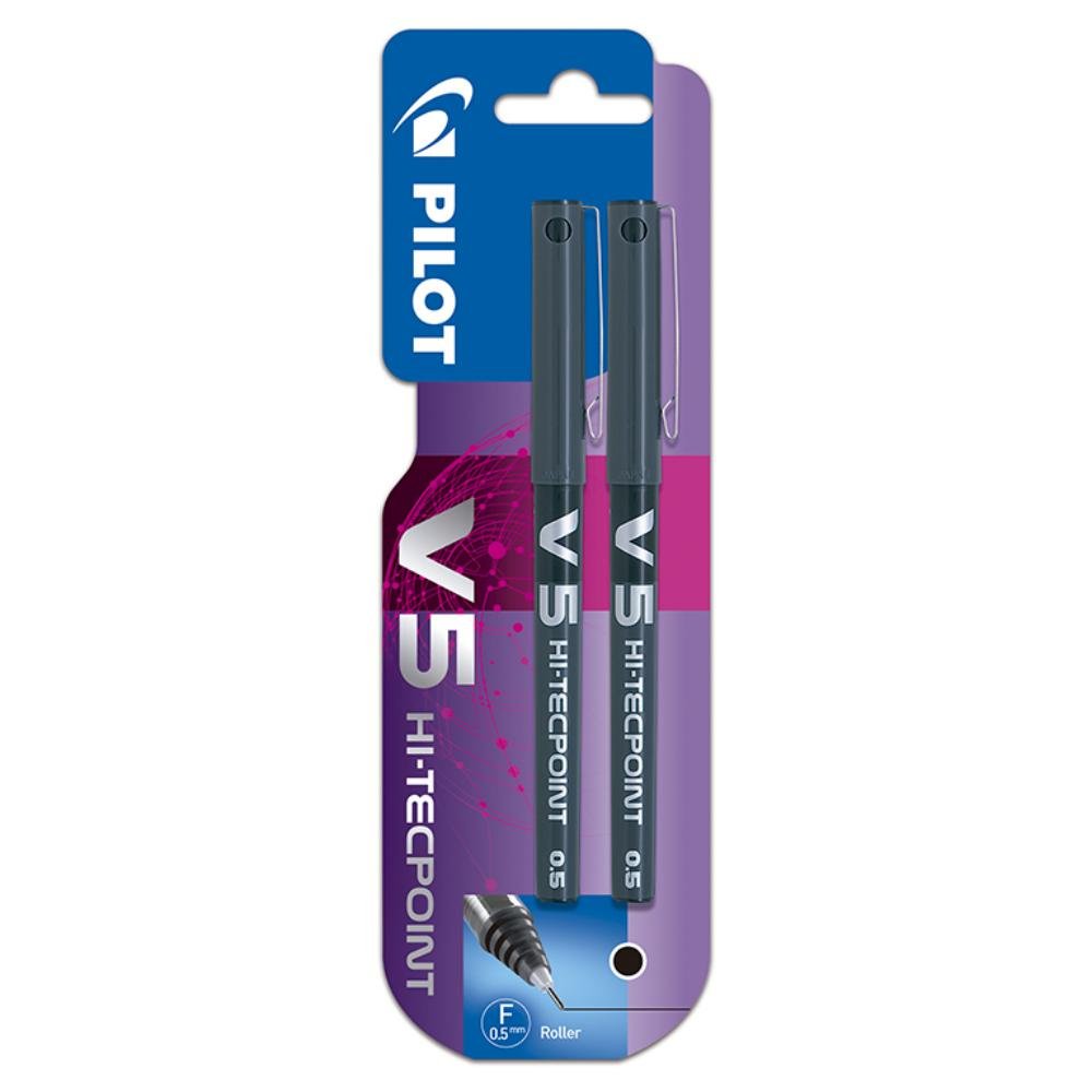 Bolígrafo Tinta Líquida Pilot V5 Azul Negro 2 ud.