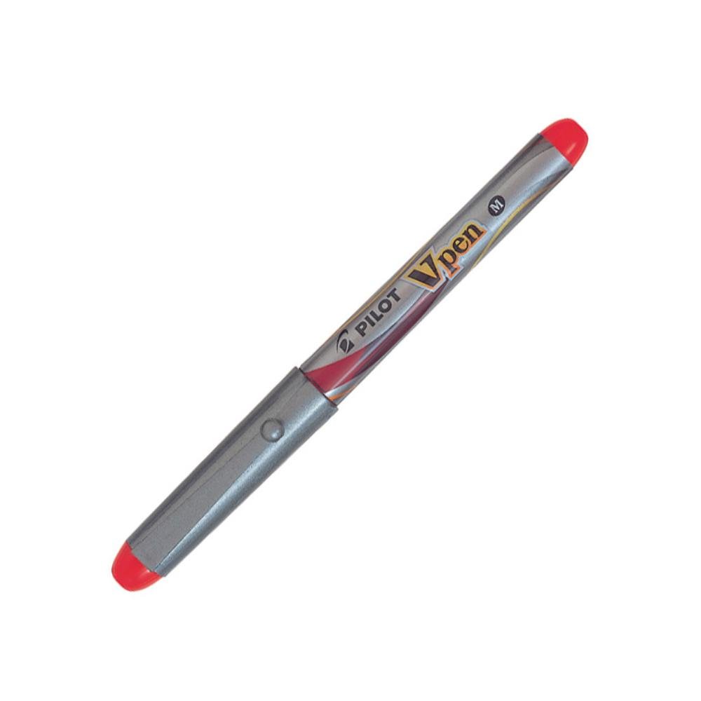 Pluma Pilot V-Pen Silver Rojo