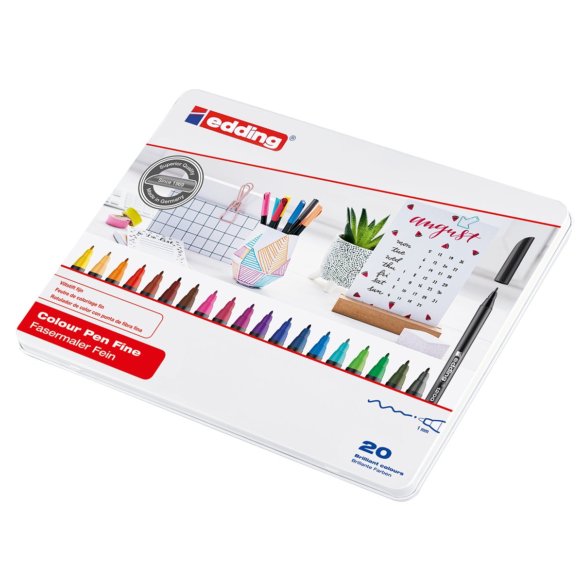 Rotulador Punta Fibra Edding 1200 Colores Surtidos 20 ud.