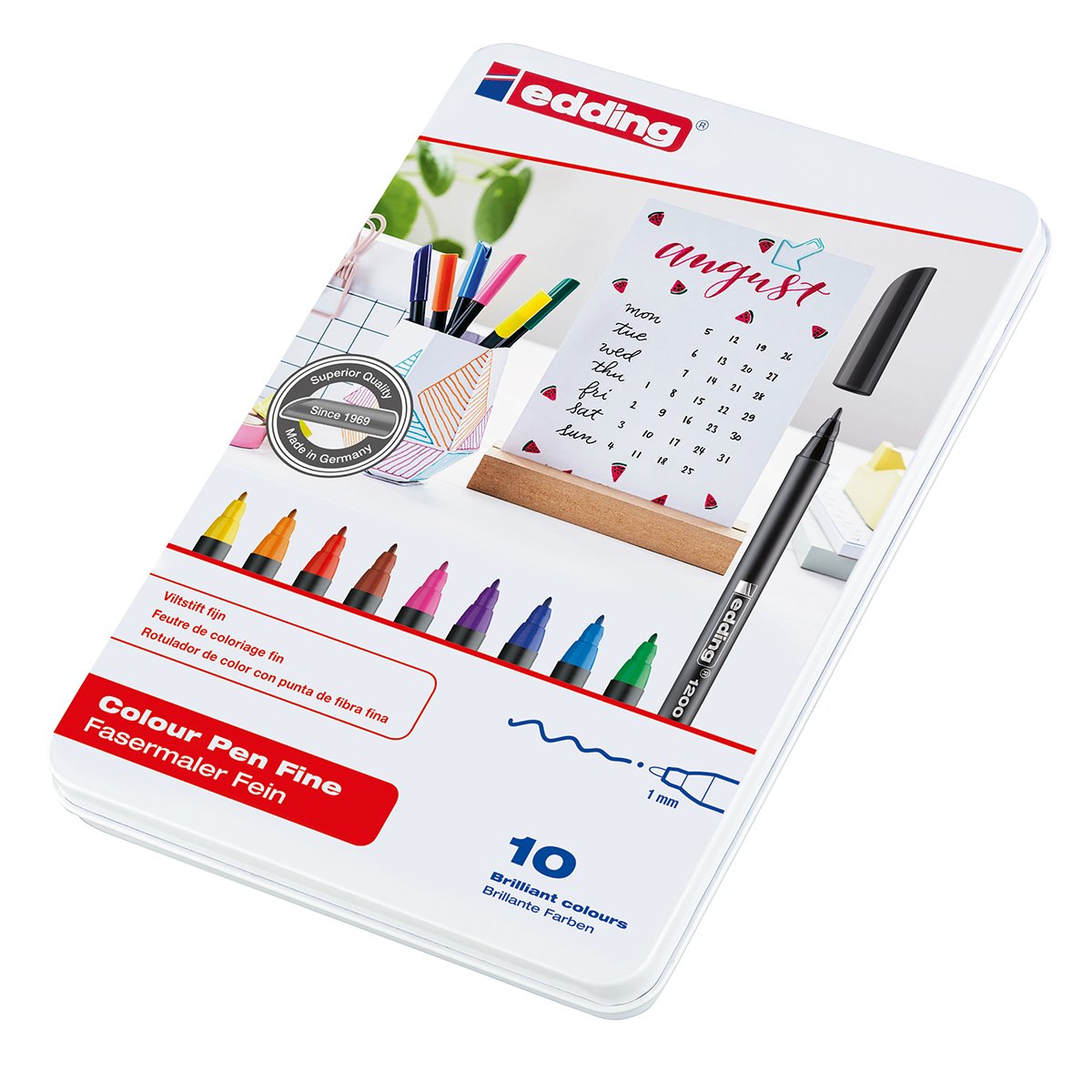 Rotulador Punta Fibra Edding 1200 Colores Surtidos 10 ud.