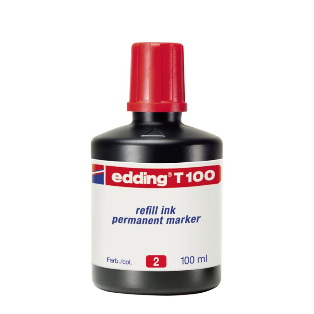 Tinta Rotulador Permanente Edding T-100 100 ml Rojo