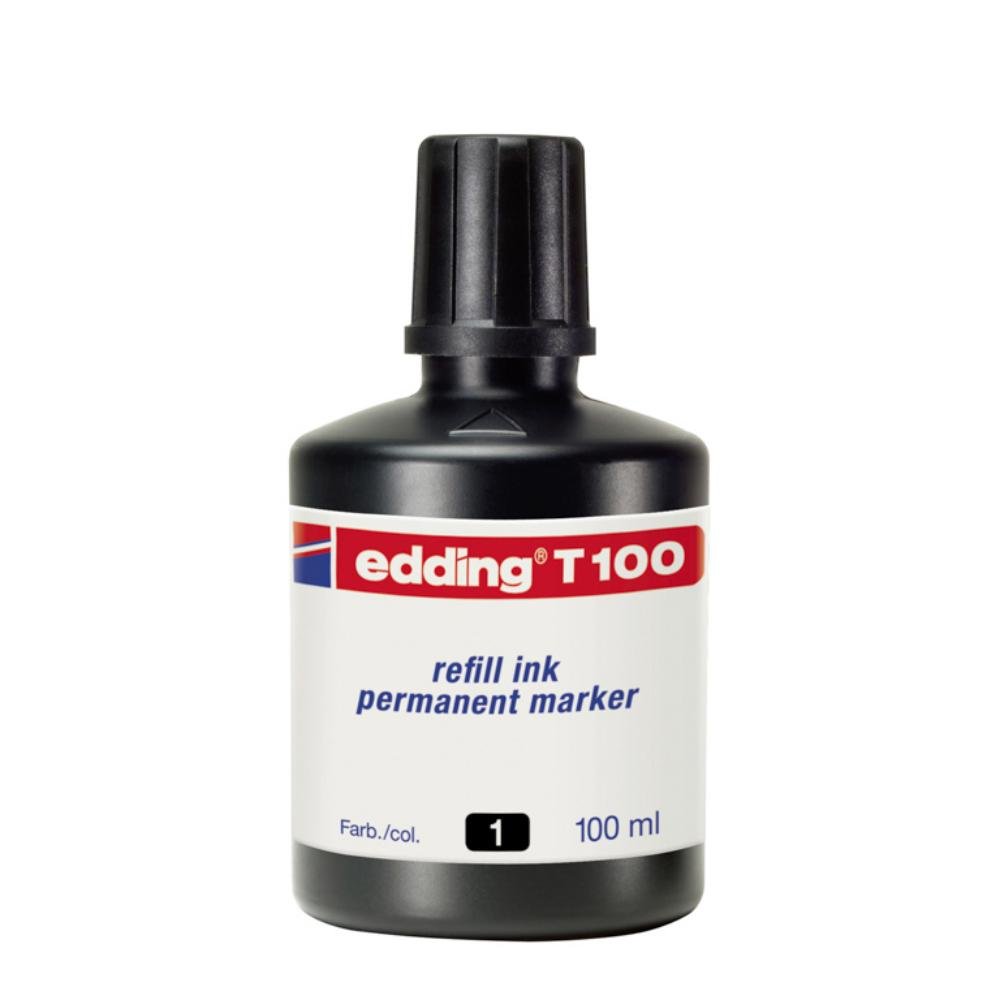 Tinta Rotulador Permanente Edding T-100 100 ml Negro