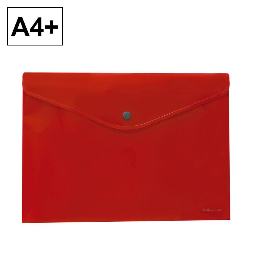 Sobre 2020 Plus Office A4+ Plástico Apaisado Broche Rojo