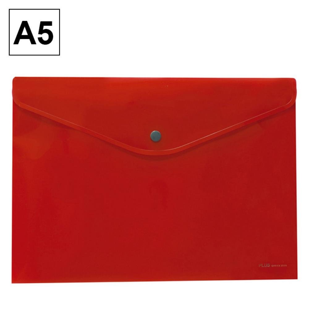 Sobre 2015 Plus Office A5 Plástico Apaisado Broche Rojo