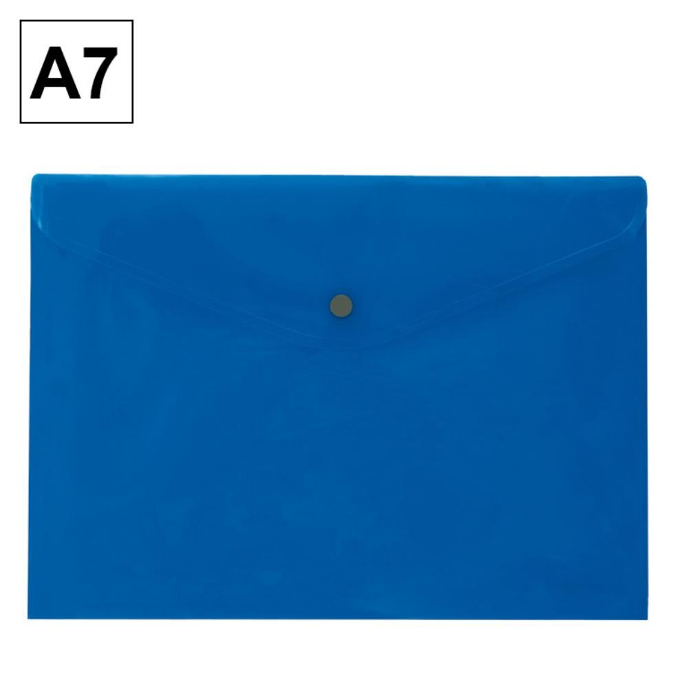 Sobre 2017 Plus Office A7 Plástico Apaisado Broche Azul