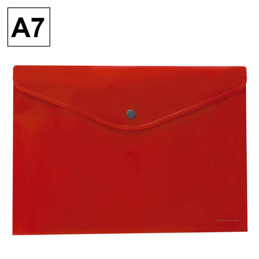 Sobre 2017 Plus Office A7 Plástico Apaisado Broche Rojo