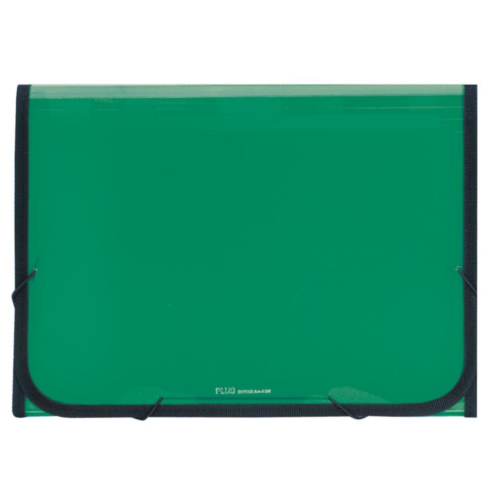 Carpeta Clasificadora Plus Office A4 Verde Traslúcida