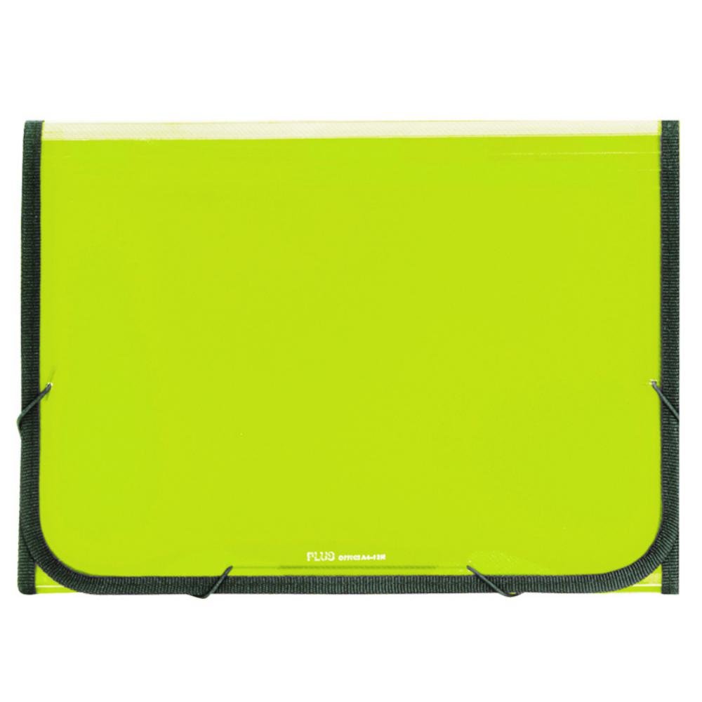 Carpeta Clasificadora Plus Office A4 Verde Claro Traslúcida
