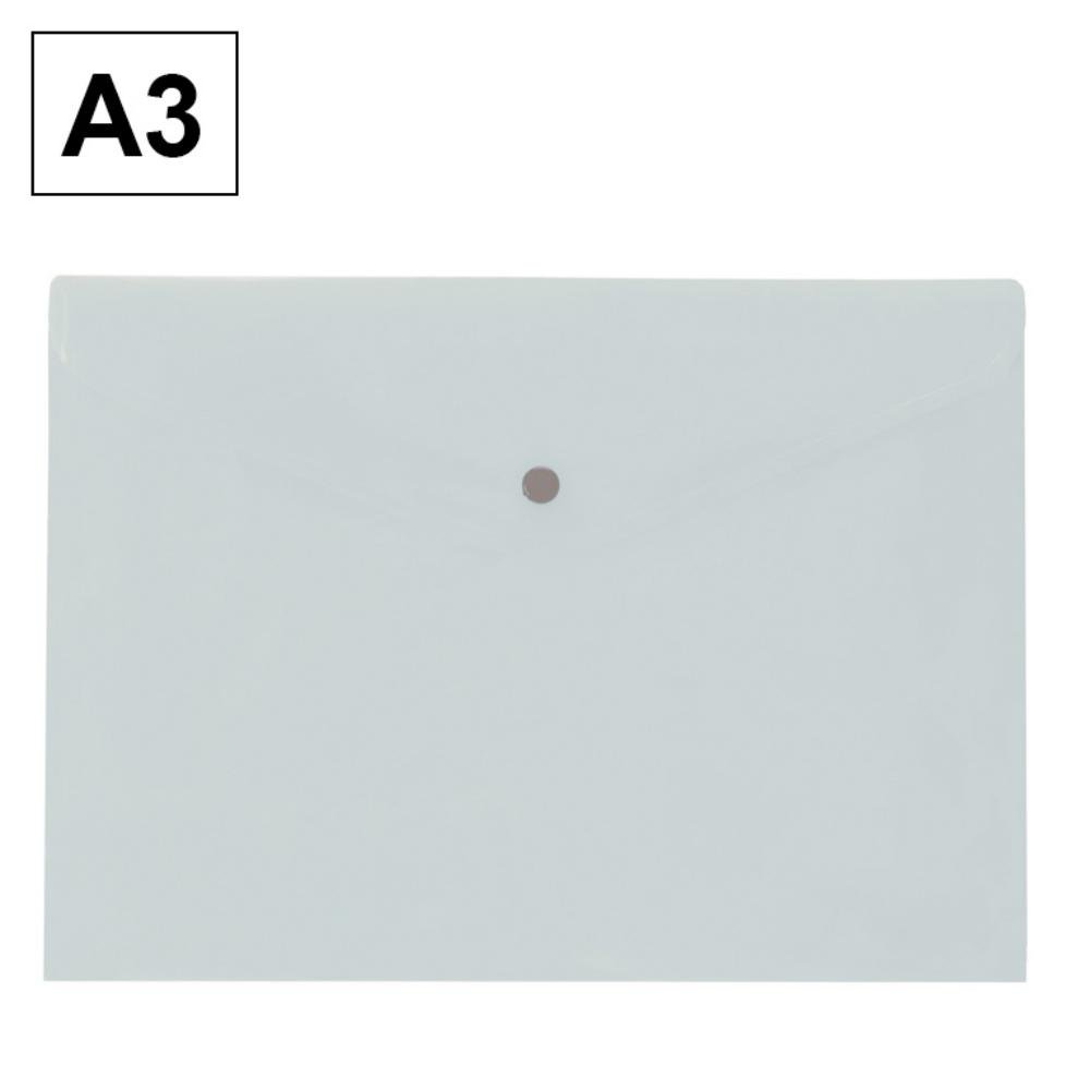 Sobre 2023 Plus Office A3 Plástico Apaisado Broche Transparente