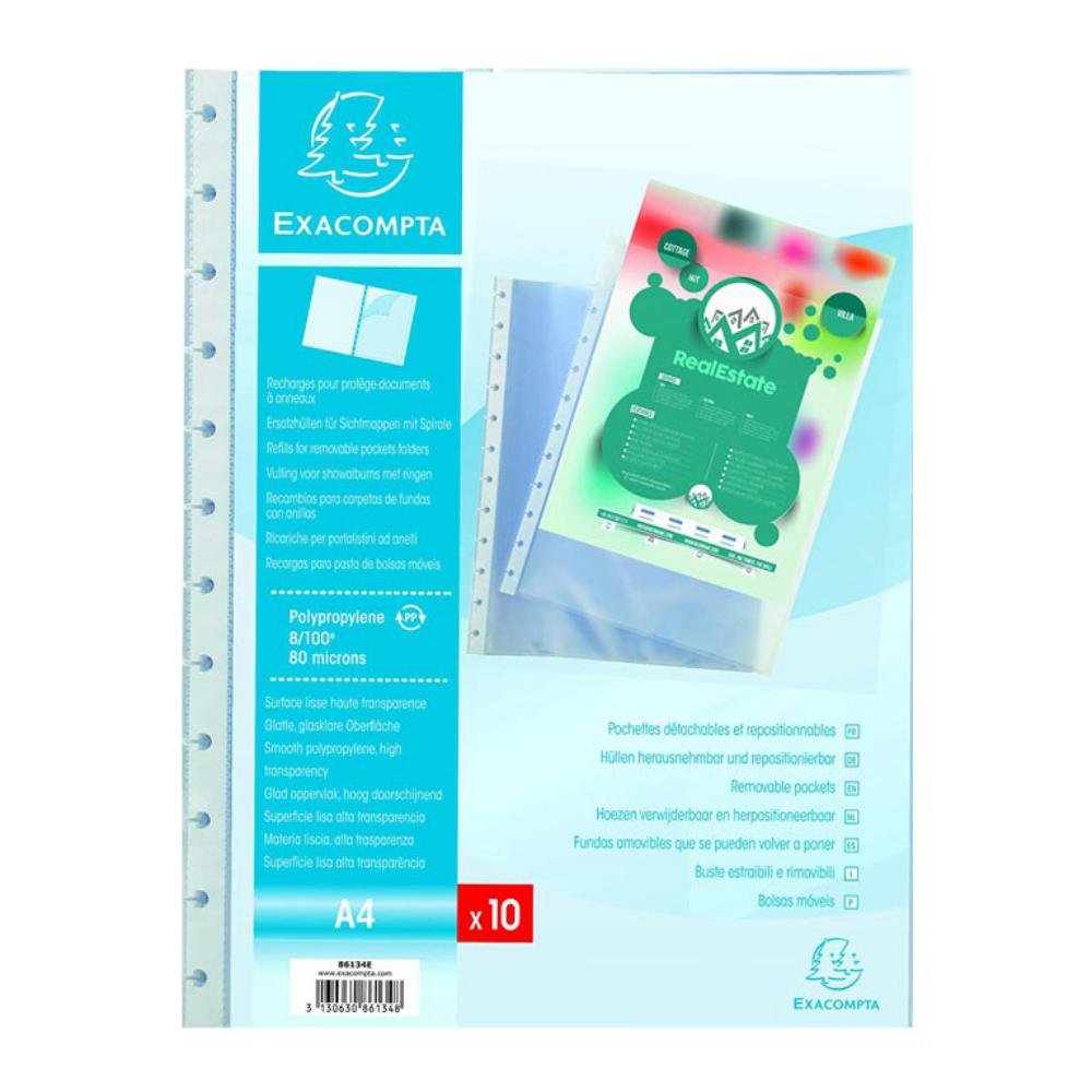 Funda Recambio PP Exacompta A4 20 Fundas Transparentes