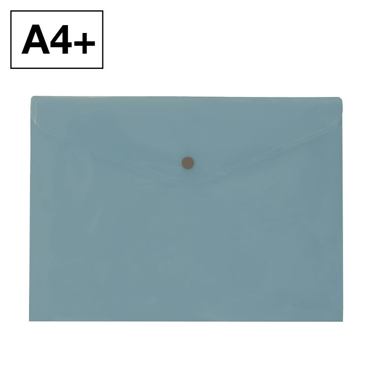 Sobre 2020 Plus Office A4+ Plástico Apaisado Broche Azul Grisaceo