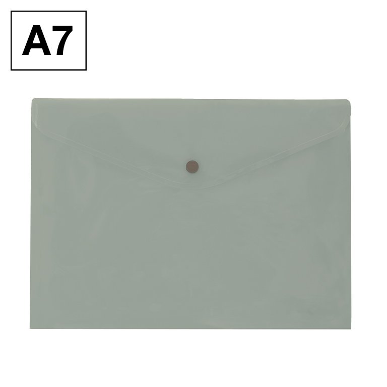 Sobre 2017 Plus Office A7 Plástico Apaisado Broche Gris Manhattan