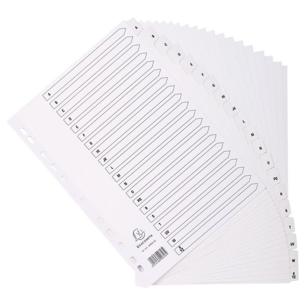 Separador A4 Exacompta Cartón A-Z Blanco