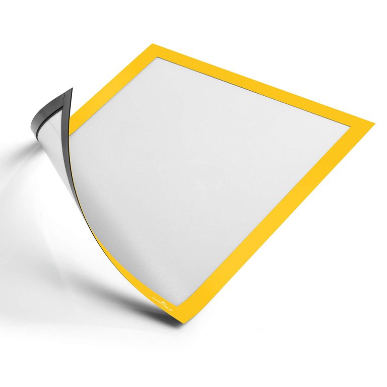 Marco Porta Anuncios Durable Bandas Magnéticas A4 Amarillo 5 ud.