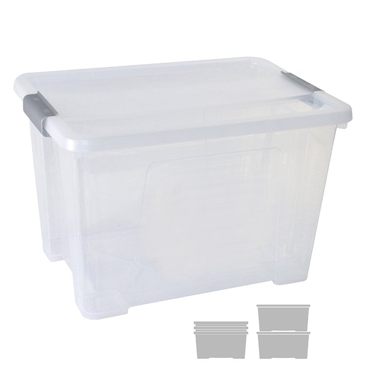 Caja Almacenaje Archivo 2000 Sin Ruedas 20 Litros Transparente