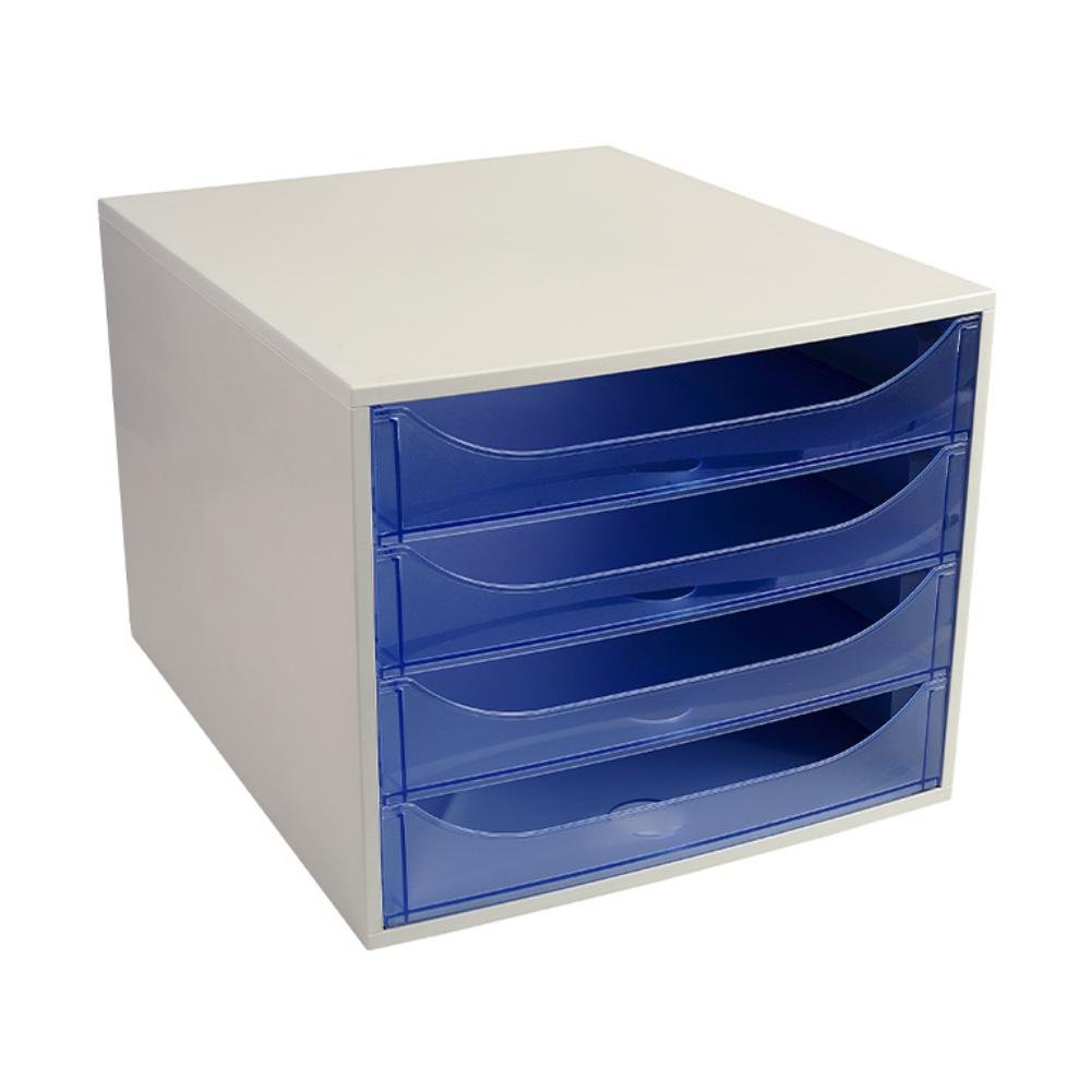 Módulo Archivador Exacompta 4 Cajones Azul Traslúcido