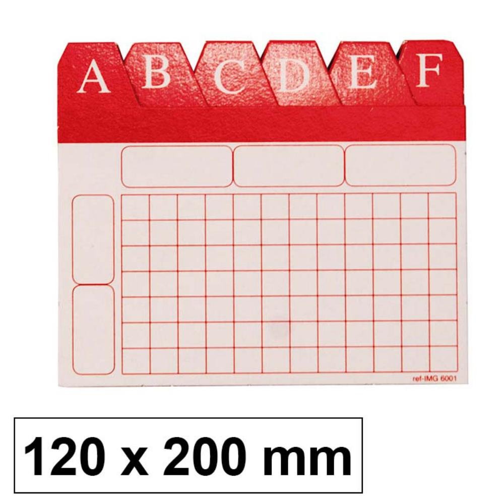 Índice Alfabético para Ficheros 120 x 200 mm Nº 4