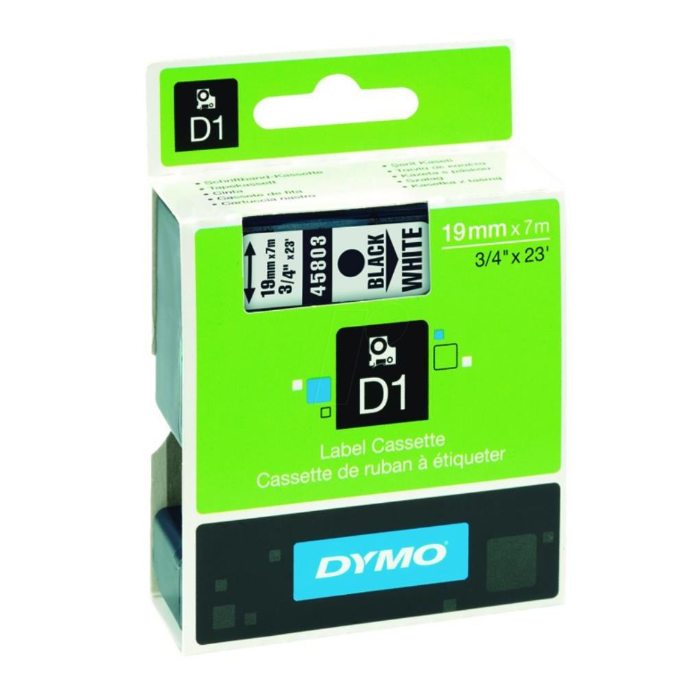 Cinta Dymo D1 Negro / Blanco 19 mm x 7 m
