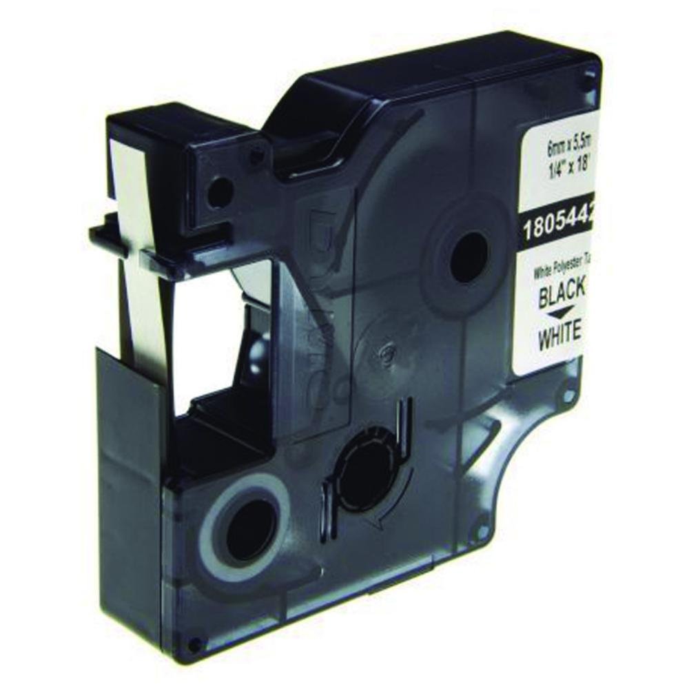 Cinta Dymo Rhino Poliéster Negro / Blanco 6 mm x 5,5 m