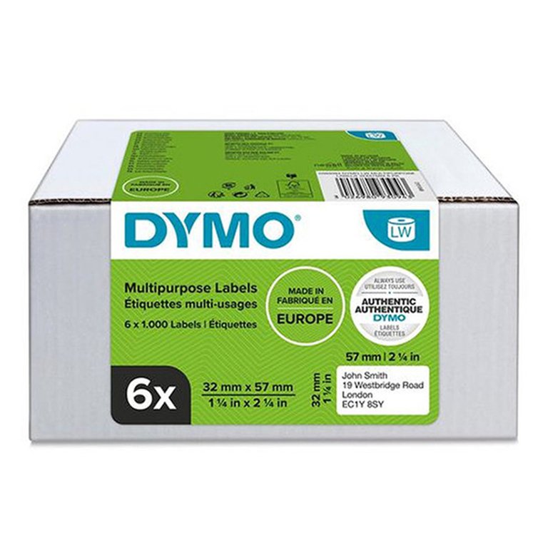 Etiquetas Multiusos Dymo LabelWriter 32 x 57 mm Blanco Pack 6 ud.