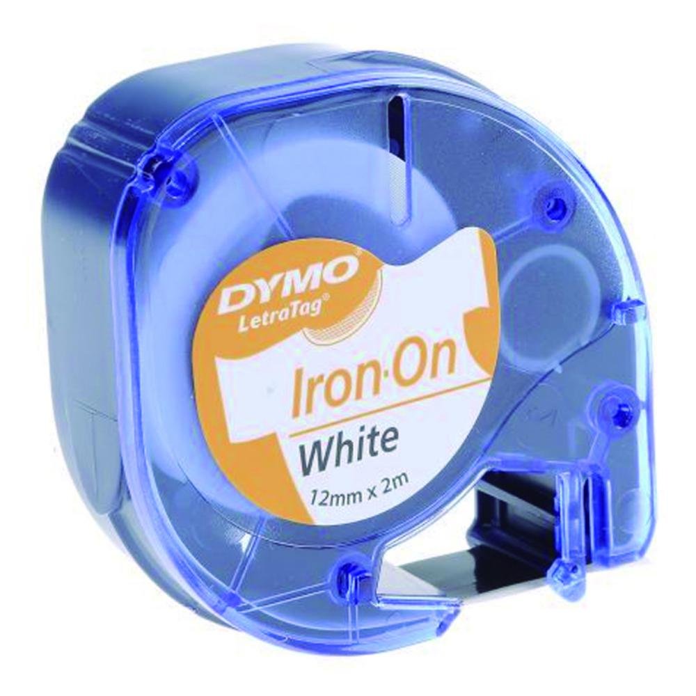 Cinta Dymo Letratag Marcar Ropa Iron-on Negro / Blanco 12 mm x 2 m