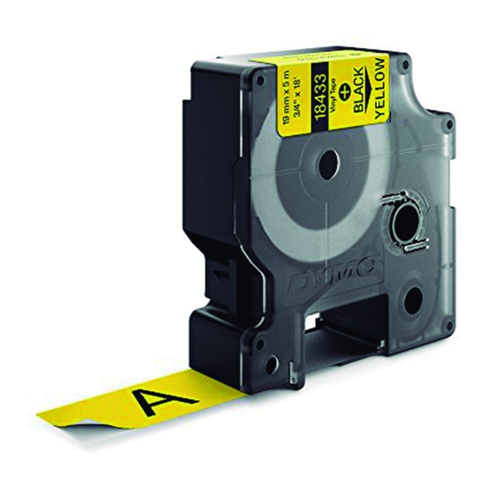 Cinta Dymo Rhino Vinilo Negro / Amarillo 19 mm x 5,5 m