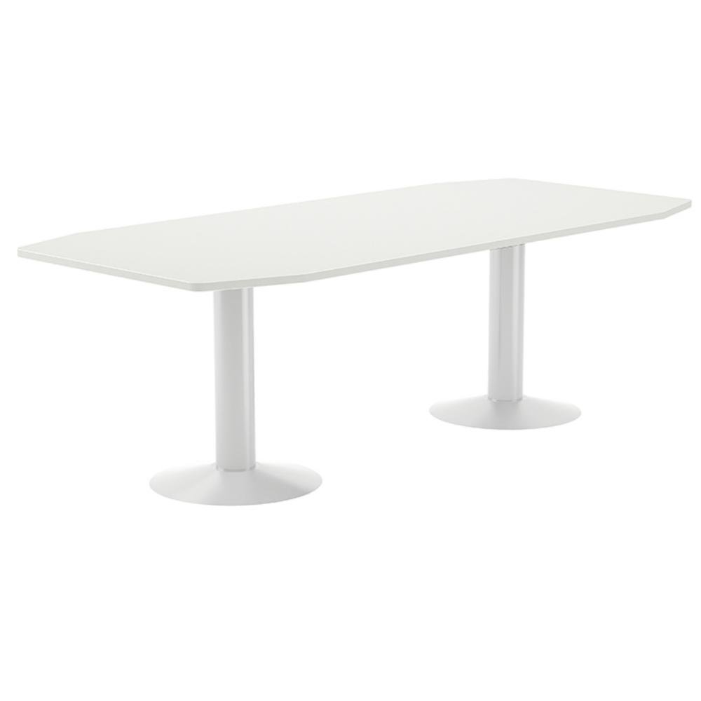 Mesa Rectangular Rocada Línea Meeting 220 x 100 x 72 cm Blanco / Blanco