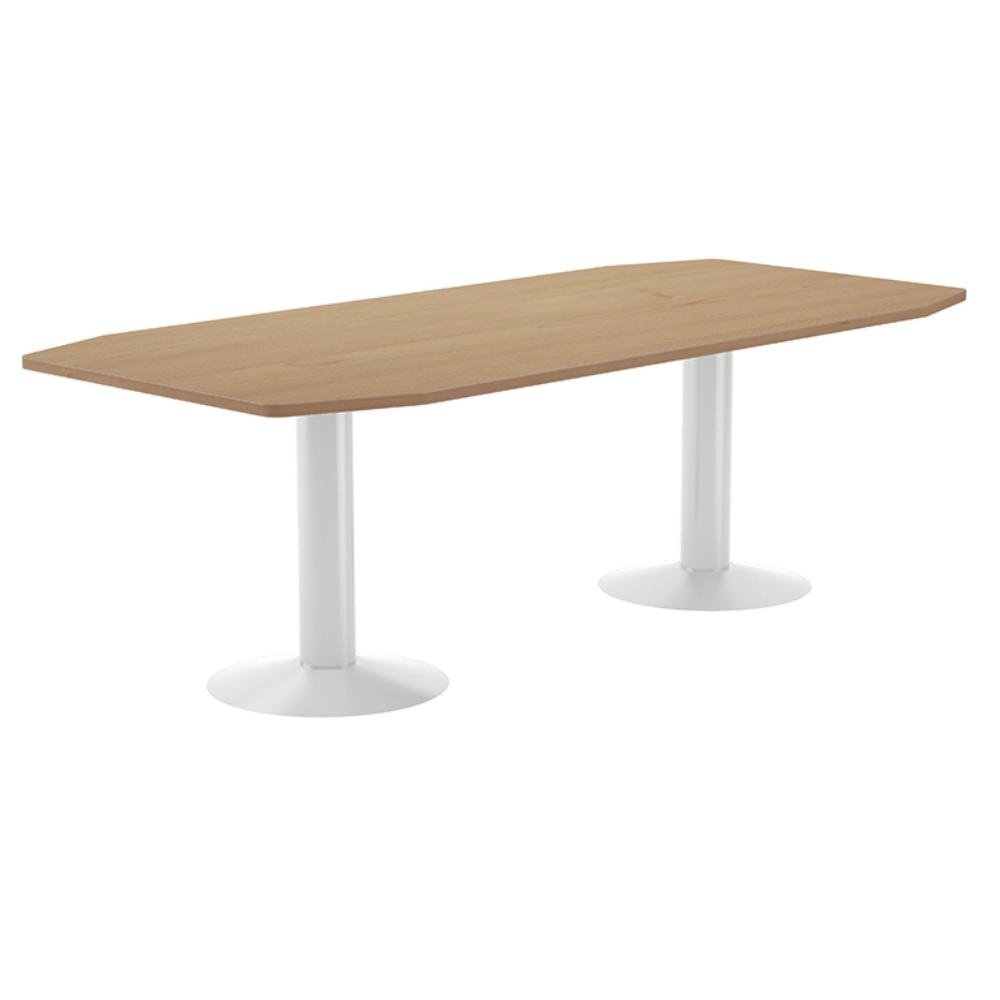 Mesa Rectangular Rocada Línea Meeting 220 x 100 x 72 cm Blanco / Roble