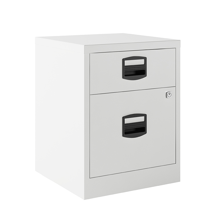 Cajonera Metálica Bisley 2 Cajones Ruedas Blanco
