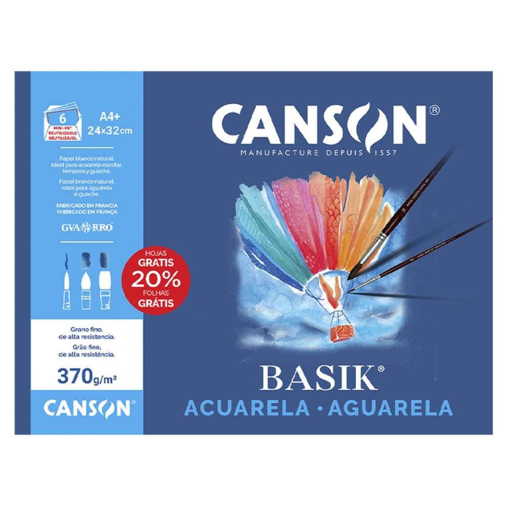 Lámina Dibujo Canson Guarro Basik A4+ 6 Hojas 370g