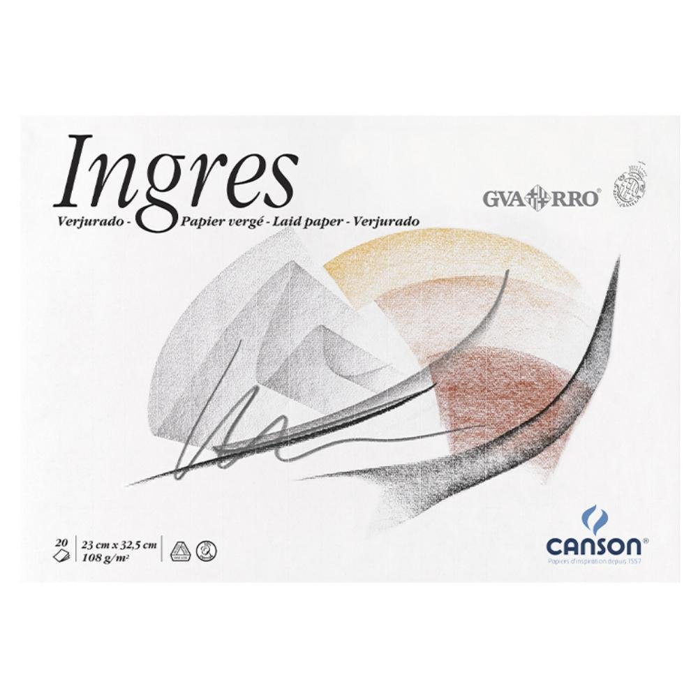Bloc de Dibujo Canson Guarro Ingres A4 Encolado 20 Hojas 108g