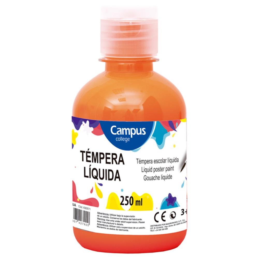 Témpera Campus College 250 ml Naranja