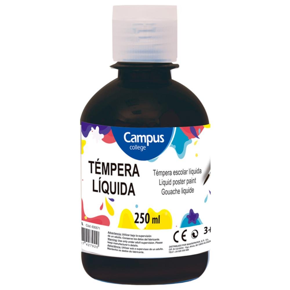Témpera Campus College 250 ml Negro