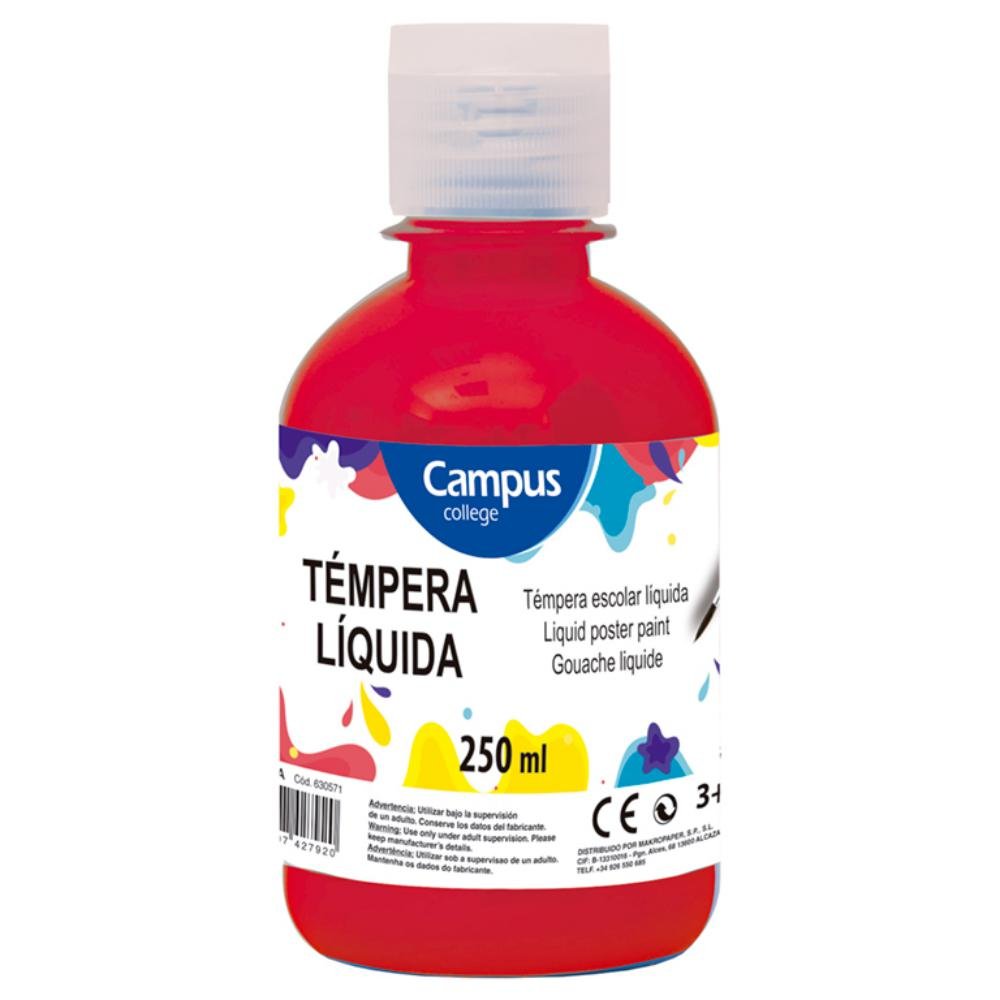 Témpera Campus College 250 ml Rojo